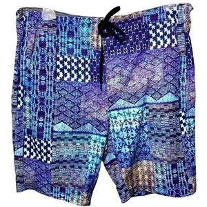 MANDUKA Blue Yoga Athletic 9' Short Lightweight Breathable Movable Coastal Sz XL